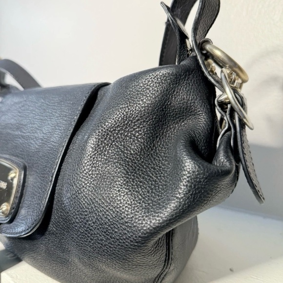 Michael Kors Navy Leather Shoulder Bag MK Est. 1981 Flap Hobo - Picture 9 of 11